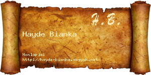 Hayde Bianka névjegykártya