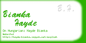 bianka hayde business card